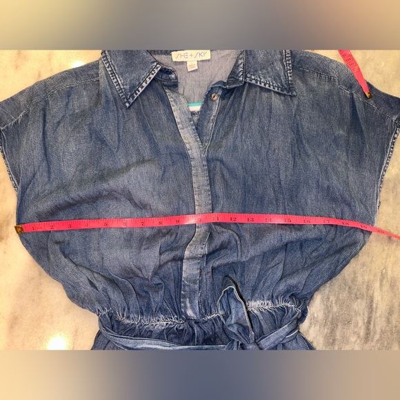 EUC She‎ & Sky Size Large Denim Blue Women's Flowy Romper - Picture 11 of 11